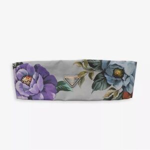 PRADA Triangle-Logo Floral-Motif Fabric Headband NWOT